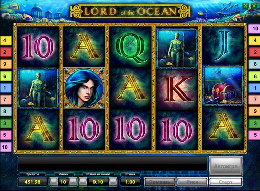 Symboler på en spilleautomat Lord of the Ocean